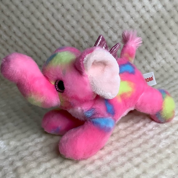 AURORA World Bright Fancies Plush Candyapple Pink Winged Elephant Stuffed Animal - Picture 2 of 13